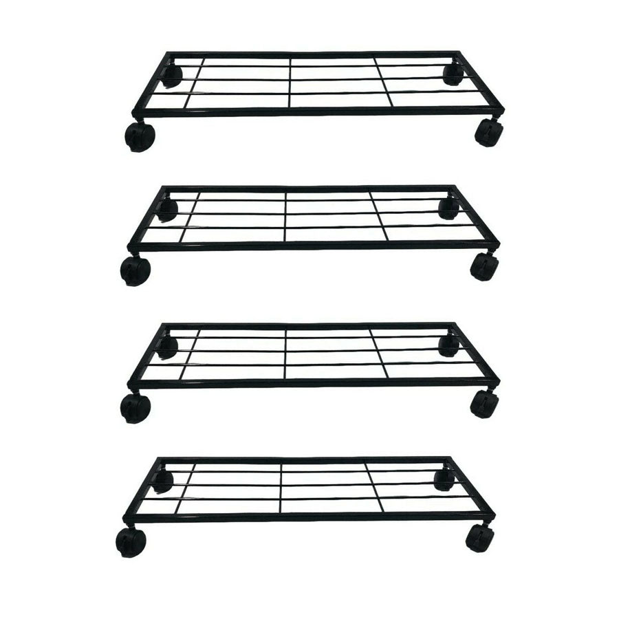 Metal Rectangular Plant Stands with Rolling Wheels