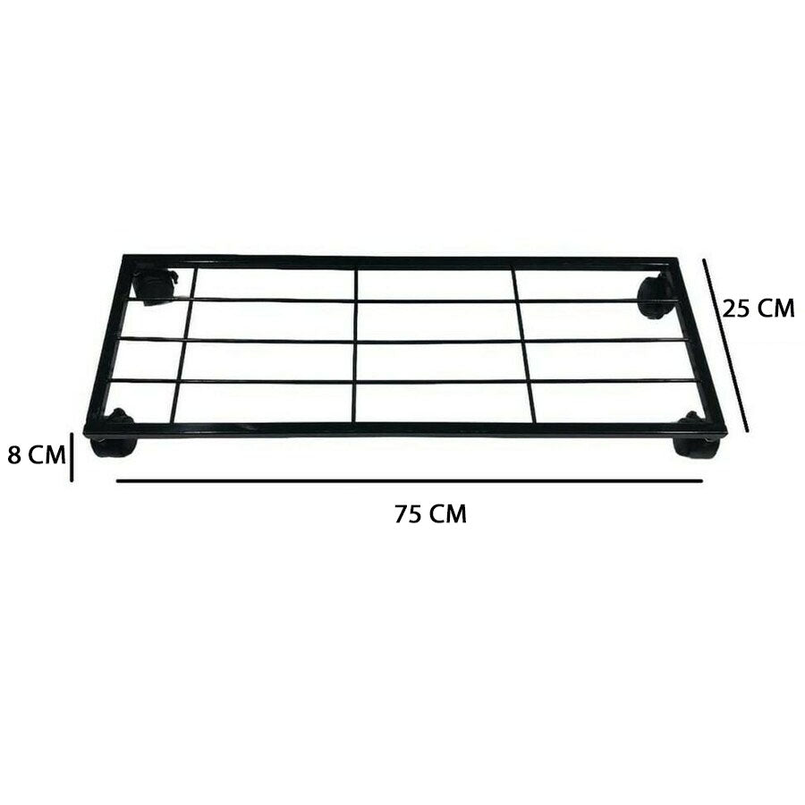 Metal Rectangular Plant Stands with Rolling Wheels