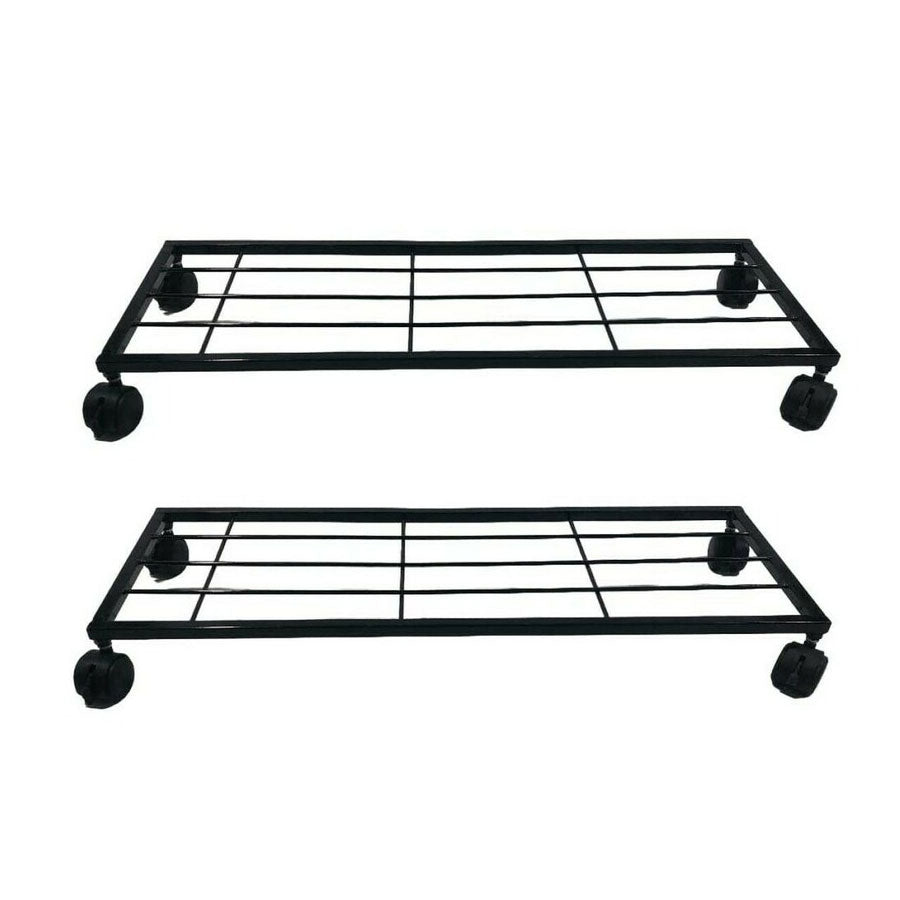 Metal Rectangular Plant Stands with Rolling Wheels