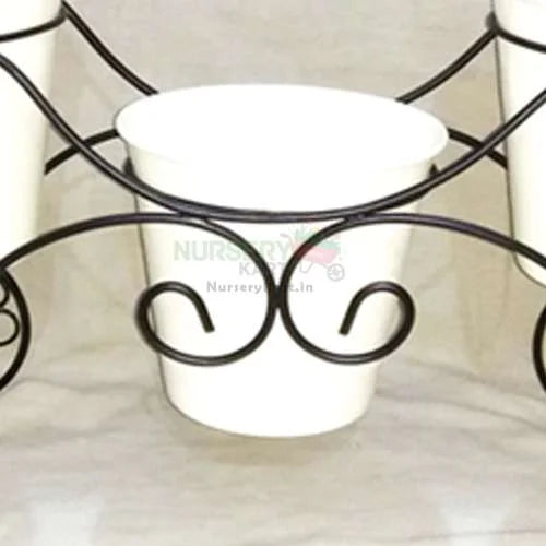 Iron Wheel Pots Moving Stand (Set of 1)