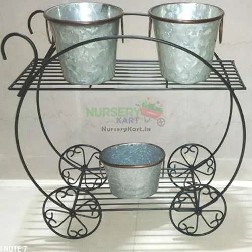 Iron Trolly Pot Stand