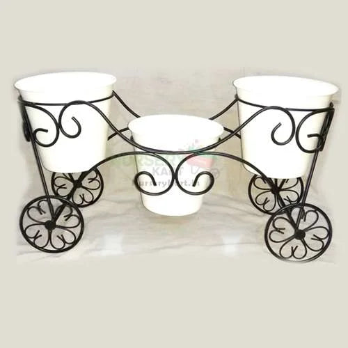 Iron Wheel Pots Moving Stand (Set of 1)