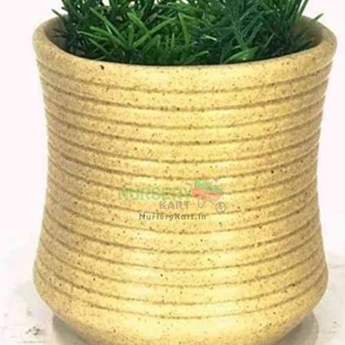 Golden Rope Round Ceramic Pot